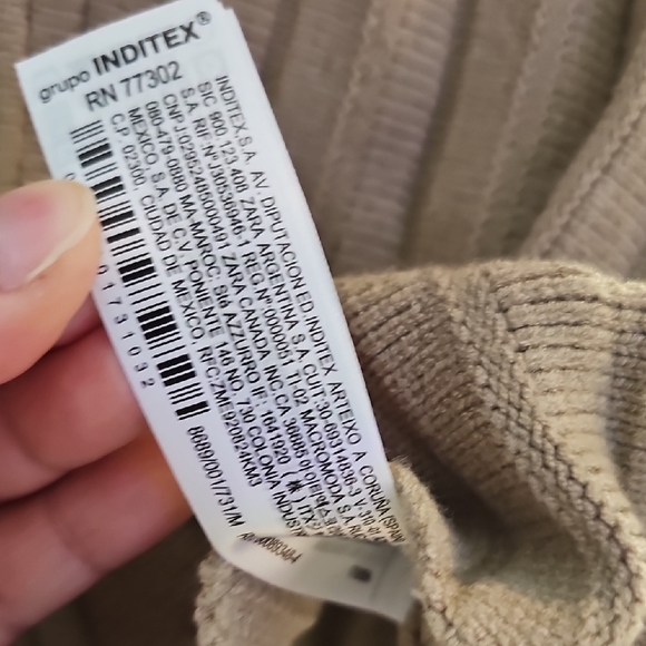 Zara Women's Tan Ribbed Sweater Size M - Picture 4 of 6